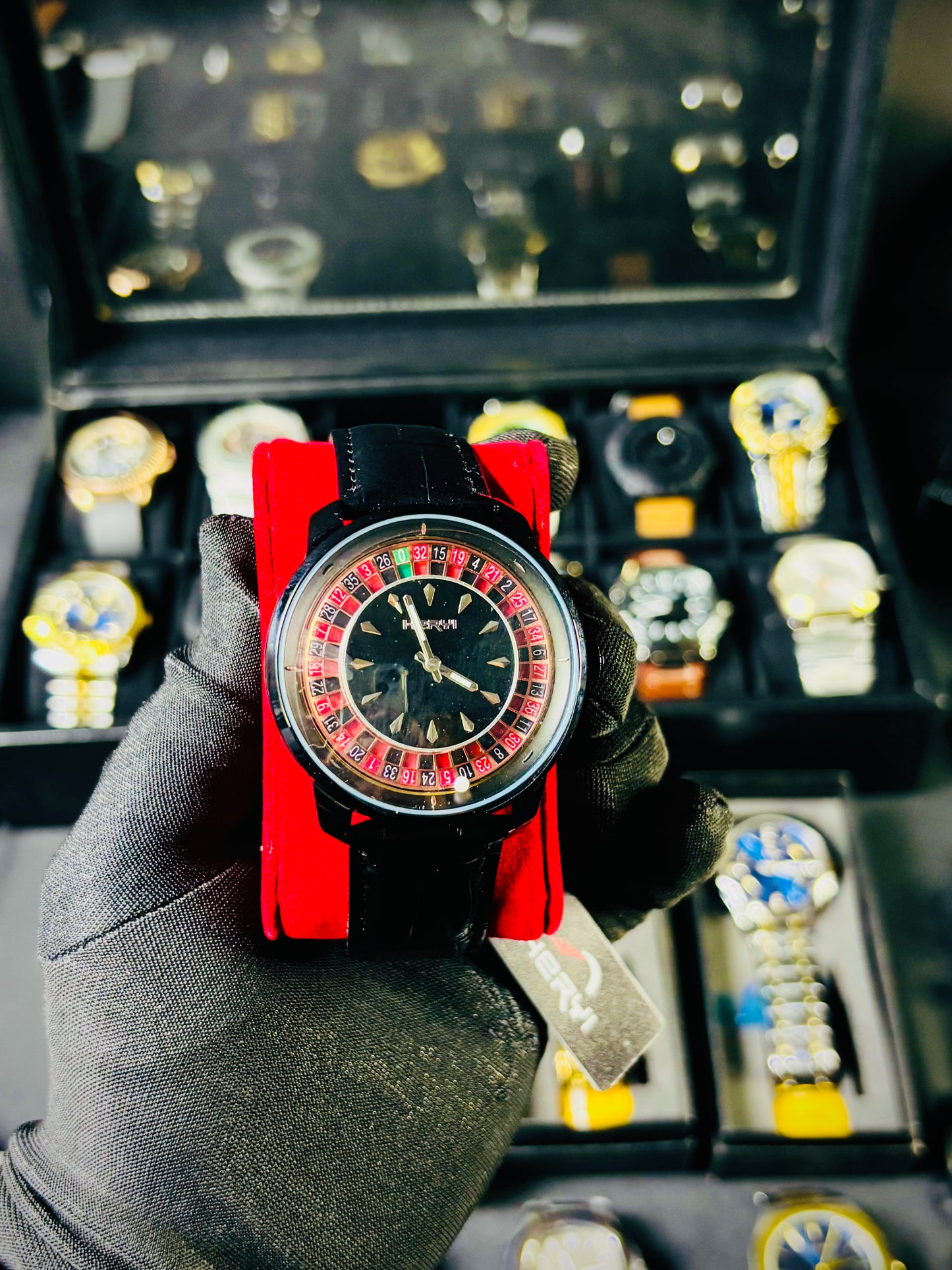 “Luxury wristwatch for men with casino-inspired elegance”