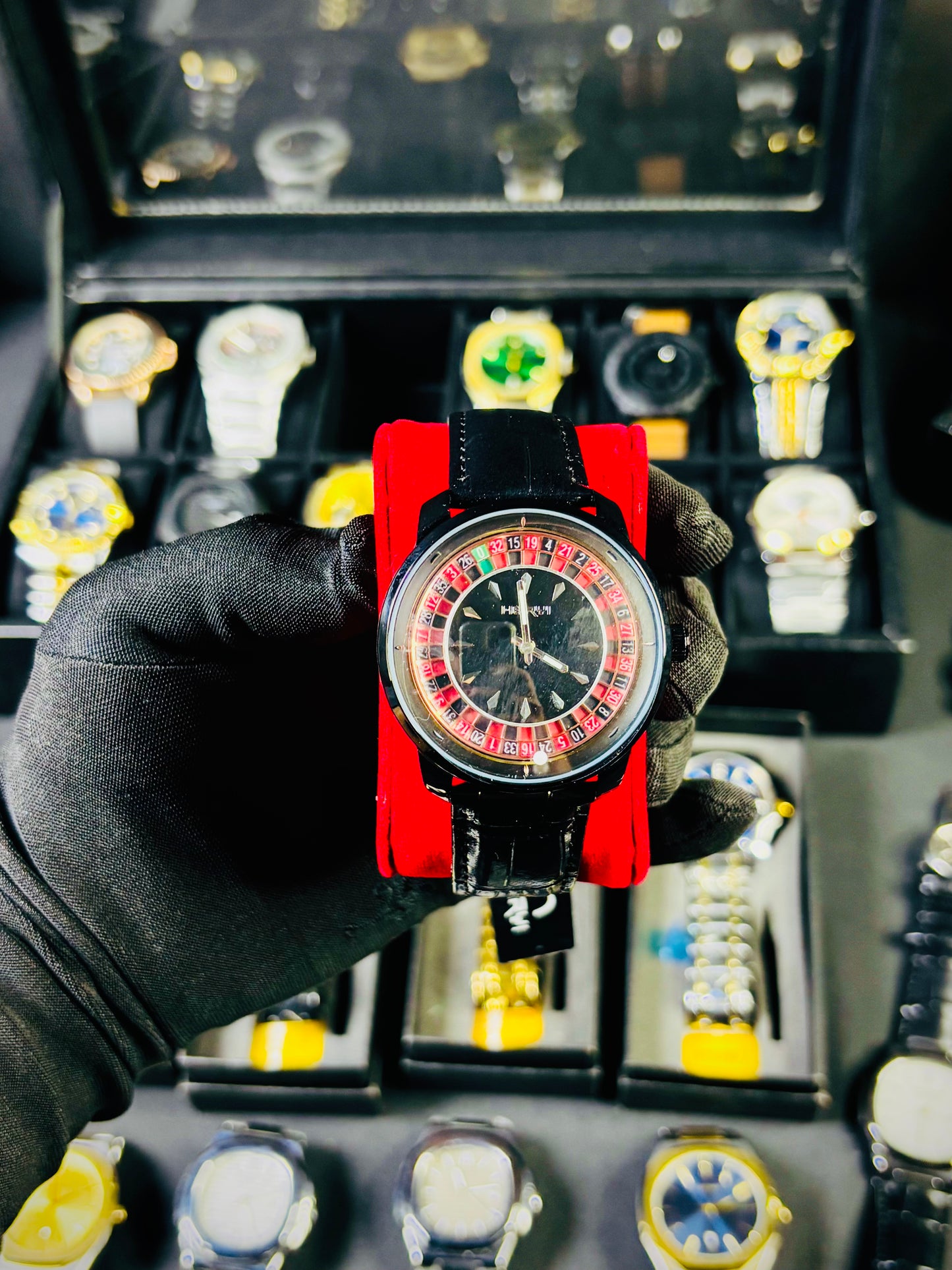 "Special Swiss-style automatic watch with black dial”