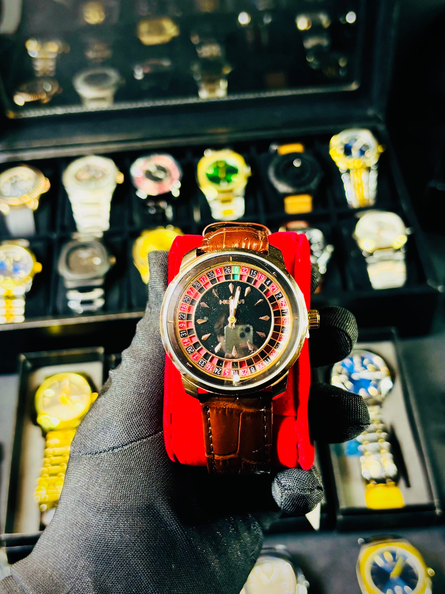 “Close-up of Special Casino Royale stainless steel finish”