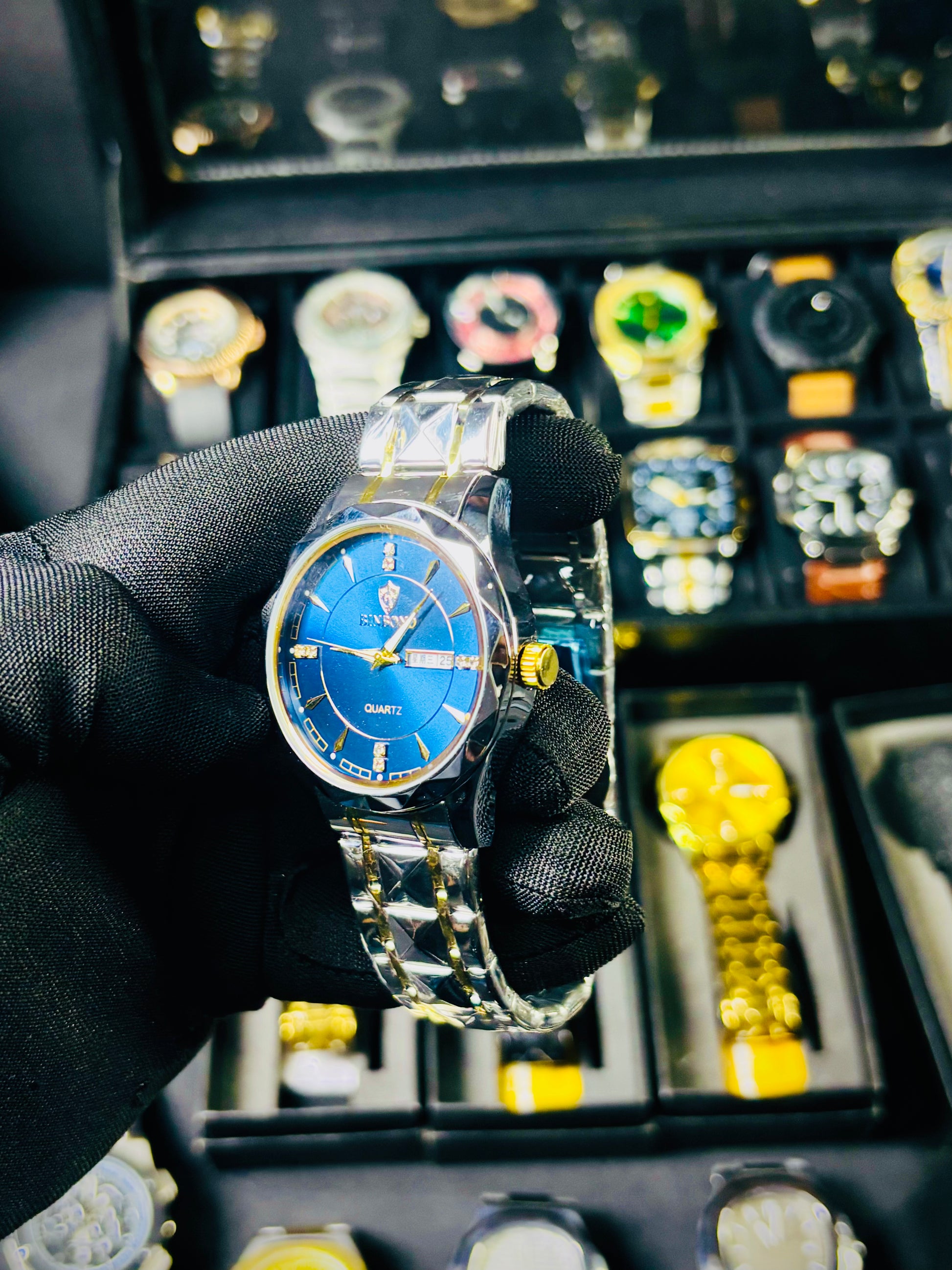 “Close-up of Kingline Bond luxury watch design in natural light”