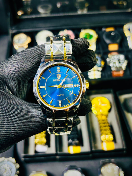 “Kingline Bond Series 2025 luxury watch with silver stainless steel strap”